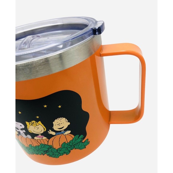 NEW Halloween Peanut Snoopy Great Pumpkin Insulated Steel Travel Coffee Mug Tea - Picture 7 of 10